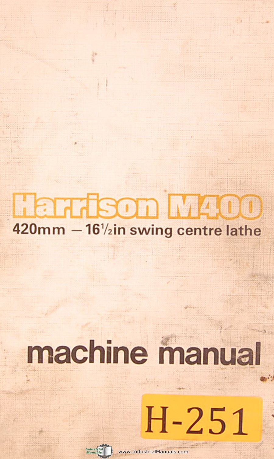 Harrison M400 Lathe Manual Pdf